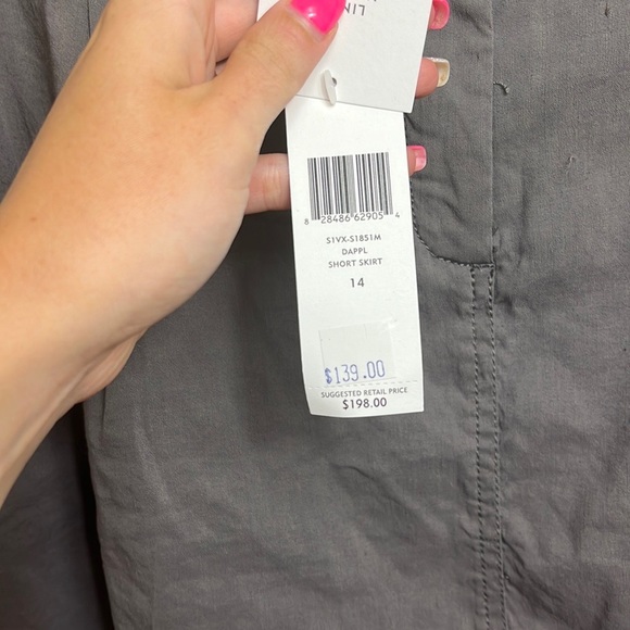 NWT Eileen Fisher Linen Blend Dapple Short Skirt Gray Size 14 - Picture 6 of 16